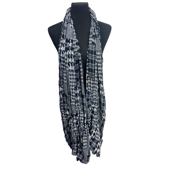 Coldwater Creek Women's Herringbone Houndstooth Long Wrap Scarf‎ - Picture 1 of 6